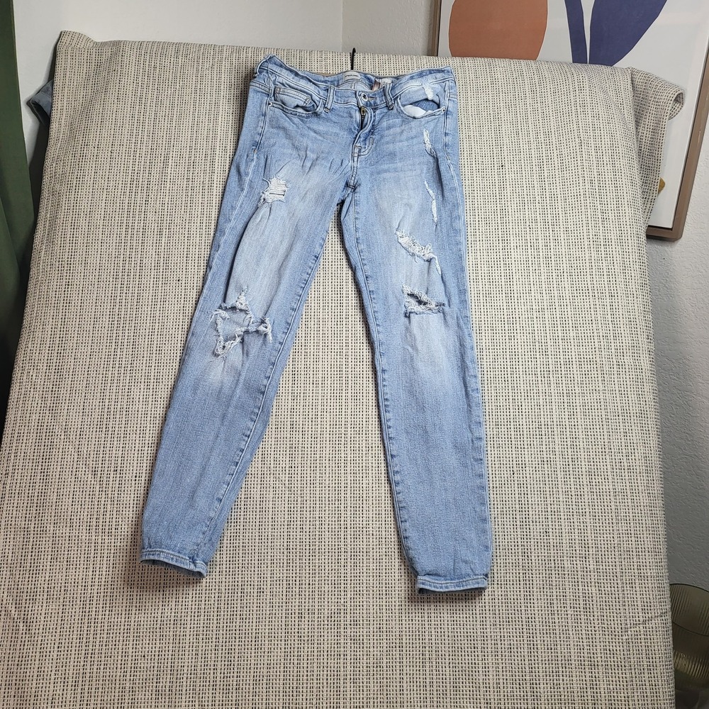 Sneak Peek Jeans‎ Womens 26 Light Wash Distressed Boyfriend Ripped Denim Pants